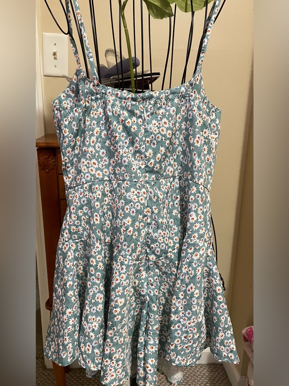 Blue Floral Ruffled Mini Dress - Picture 6 of 8